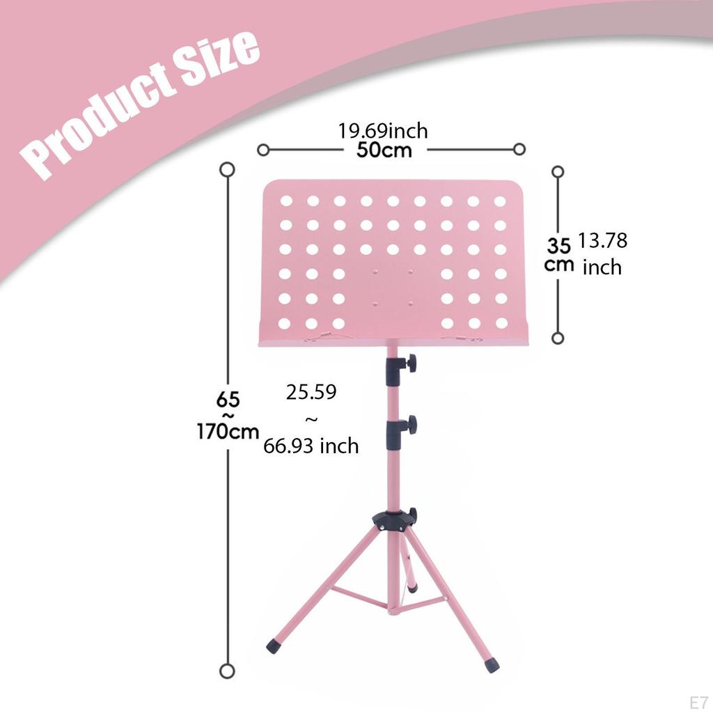 Music Sheet Stand Adjustable Height Portable Anti Slip Simple Setup Book Holder Foldable for