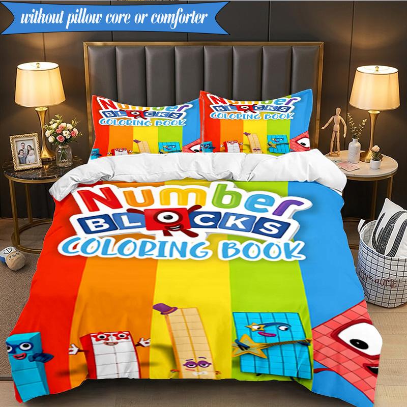 Number-Blocks Abenteuer 3er K-Pop Musikgruppe Bettwäsche-Set, Ideal für Schlafzimmer, Wohnheim, Inklusive Bettbezug und 2 Kissenbezügen, Fan-Geschenke
