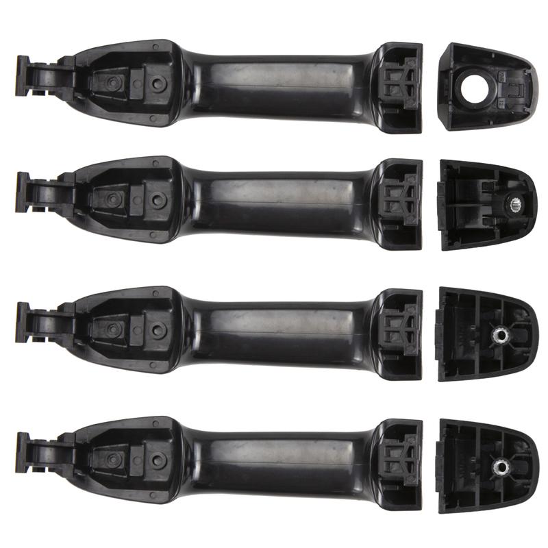 4 Pcs Exterior Rear Door Handle with End Cap Black For for Toyota Camry 2012-2017 69210-06200 69210-60170 Outer Accessories
