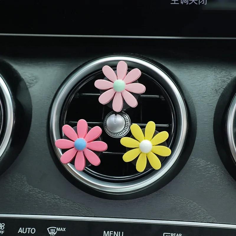Cute Flower Aromatherapy Car Air Outlet Decoration Perfume Clip Air Freshener Colorful Flora Decor Auto Accessories