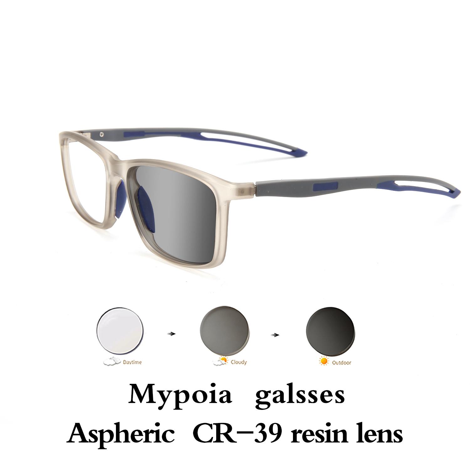 

Óculos esportivos fotocromticos para miopia culos masculinos camaleão ou prescrião de sol armaão tr90 + 05+075+10+2to+6 3
