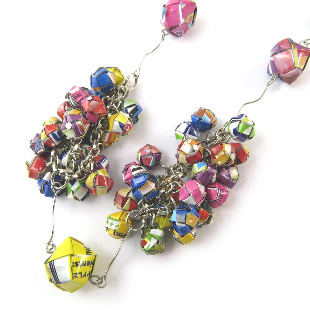 Les Trésors De Lily [N9574] - Multicolored 'New Life' Handmade Leather Long Necklace (handmade)