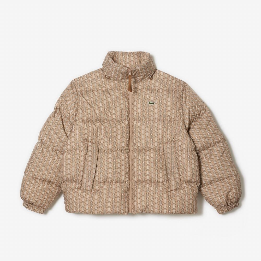 

LACOSTE Мужской короткий пуховик с капюшоном и монограммой [бежевый]