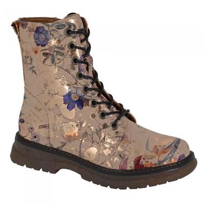 Womens/Ladies Annetta Floral Combat Boots