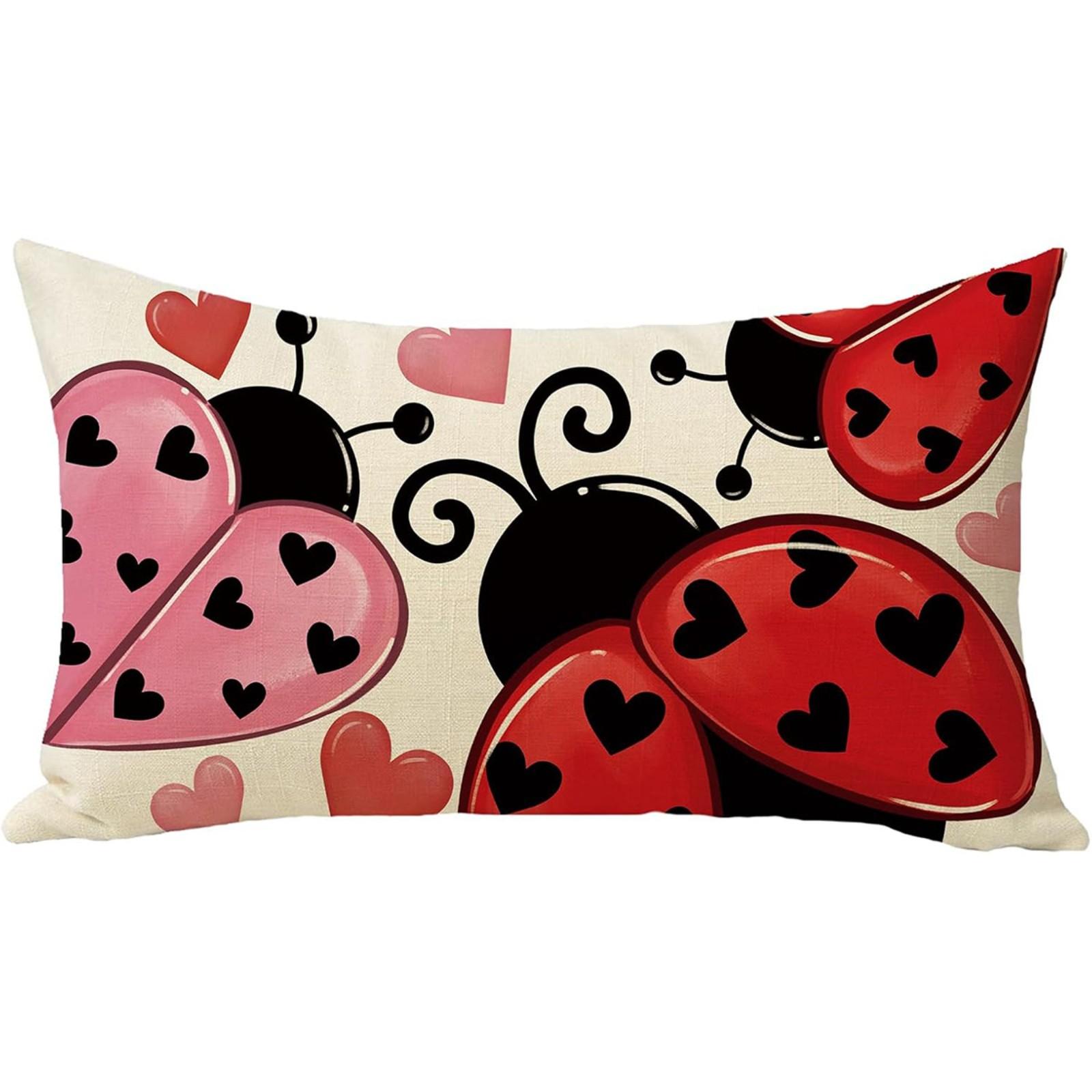

Наволочка ко Дню святого Валентина Льняной принт Диванная декоративная подушка Чехол One Size