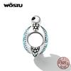 WOSTU 100% 925 Sterling Silver Longevity Sea Turtle Charm Bead Fit Original DIY Bracelets Bangle Fine Birthday Jewelry Present