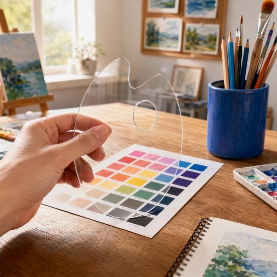 Lightweight Art Painting Palette Acrylic Paint Palette, Clear Artist Tray with Thumb Hole, Non-Stick Oil Portable Color Mixing for Acrylic,