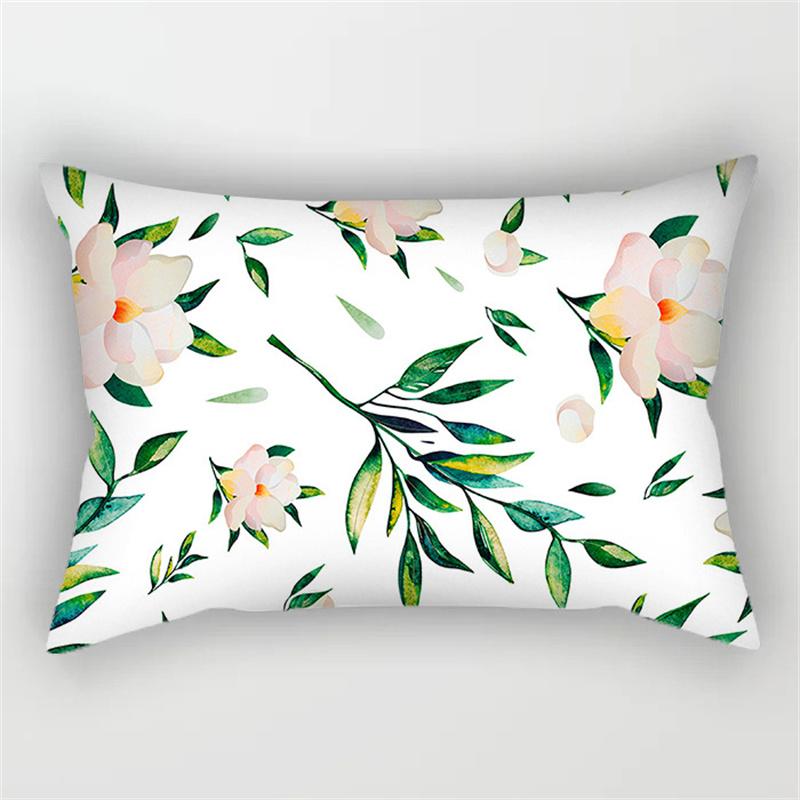30x50cm Tropical Plant Polyester Pillow Cases Sofa Chair Living Room Home Decoration Green Leaves Plant Sunflower Pillowcase
