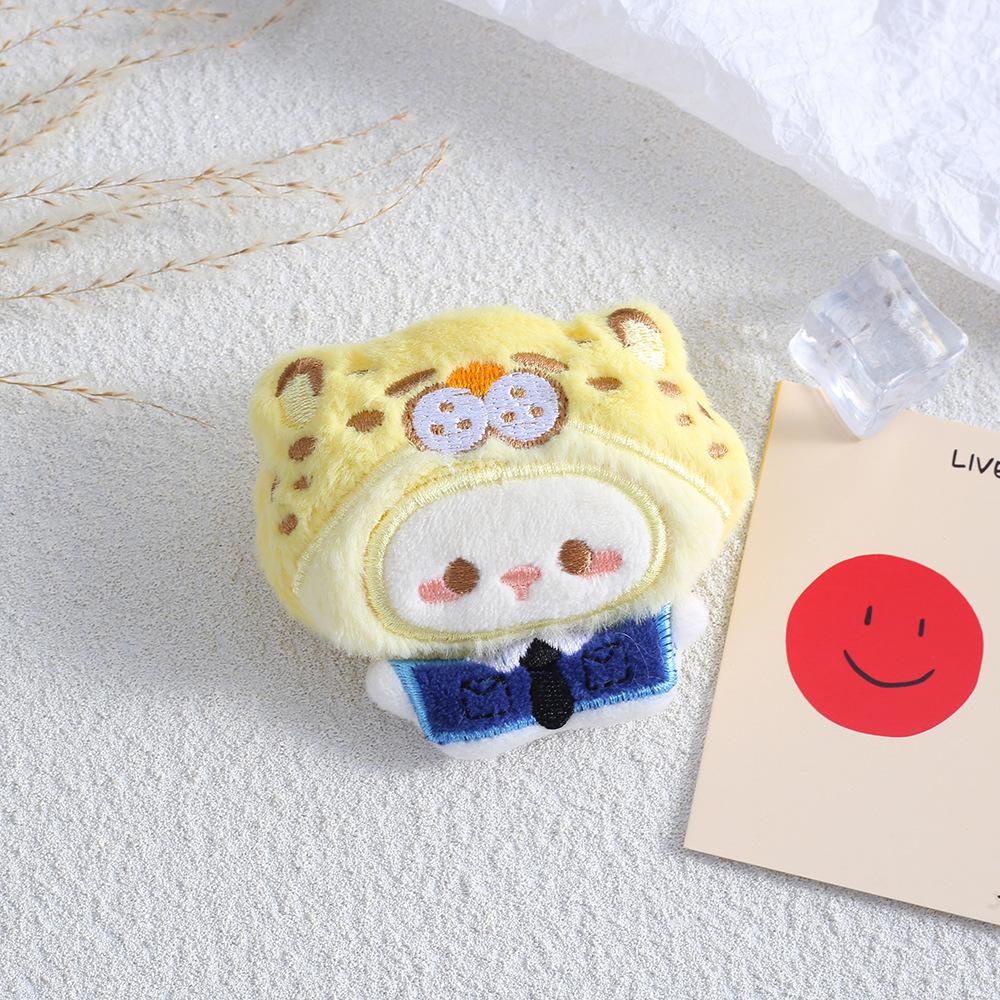 Cute Zootopia Fox Rabbit Plush Doll Keychain Girl Bag Pendant Accessory bead chain style леопардовый