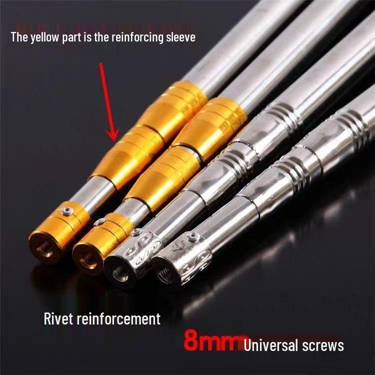 

Багатофункціональний стовп з нержавіючої сталі: Сумісний з Сіткою, Збирачем фруктів, Гачком та Косою 1.5m [3 sections]