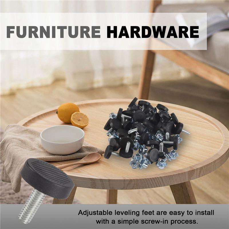 32 PCS M6 Thread Adjustable Furniture Levelers Screw In Chair Feet Adjustable Furniture Feet Leg Levelers Easy To Use-B61B