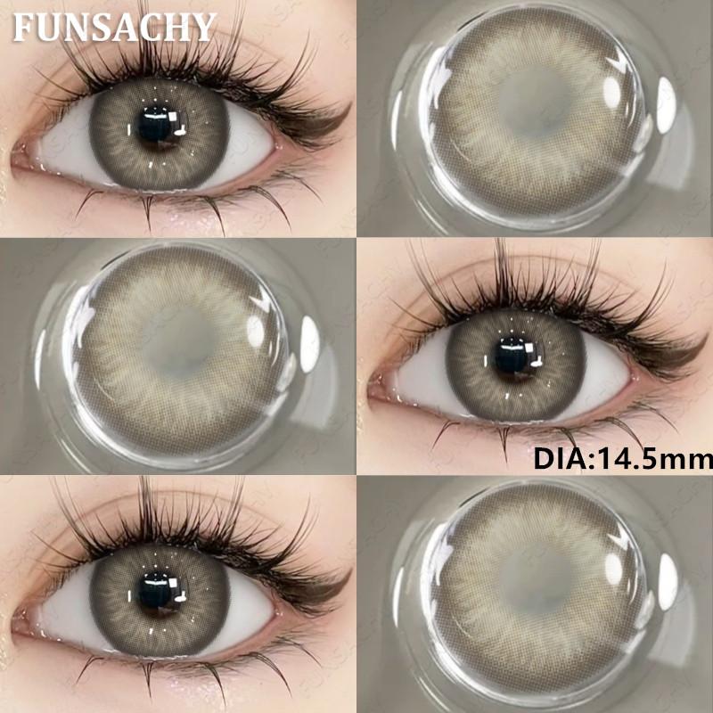 FUNSACHY Nové Módní Kontaktní Čočky 14.2mm Barevné Oční Kontaktní Čočky Modré Přírodní Čočky Šedé Zorničky Oční Make-up Kosmetika Roční
