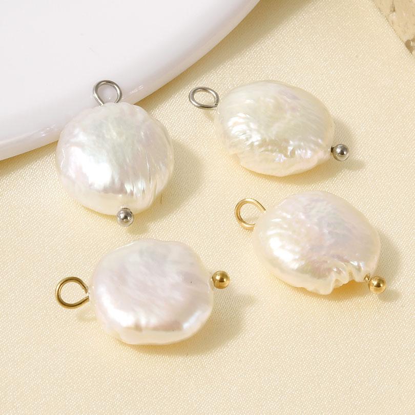 1pcs Irregular Geometric Round Square Real Natural Shell Pearl Charms For Jewelry Making Bulk Handmade Earrings Pendant Material