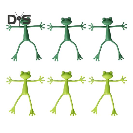 6 Stück grüne Pflanzenstützen in Froschform, Pflanzenstammhalter, Frosch-Pflanzenstütze, Stützhalter für kleine Topfpflanzen, Sukkulenten, Gartendekoration