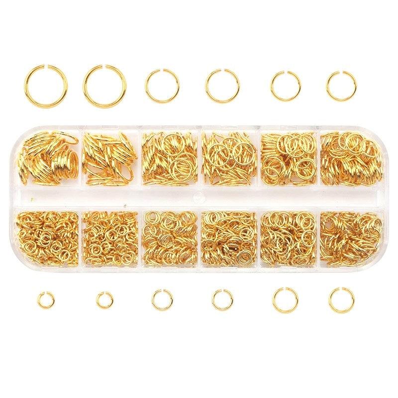 1050Pcs 0.7mm plated color Open Jump Rings Mixed 4mm 5mm 6mm 7mm 8mm 10mm iron Split Rings For DIY Jewelry Making 6 colors