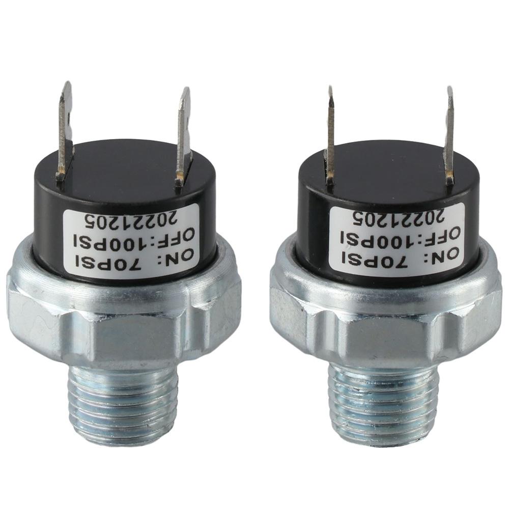 

2 шт. 70-100 фунтов на квадратный дюйм, переключатель давления воздуха 1/4 -18 NPT, переключатель низкого давления, звуковой сигнал для пневмопоезда