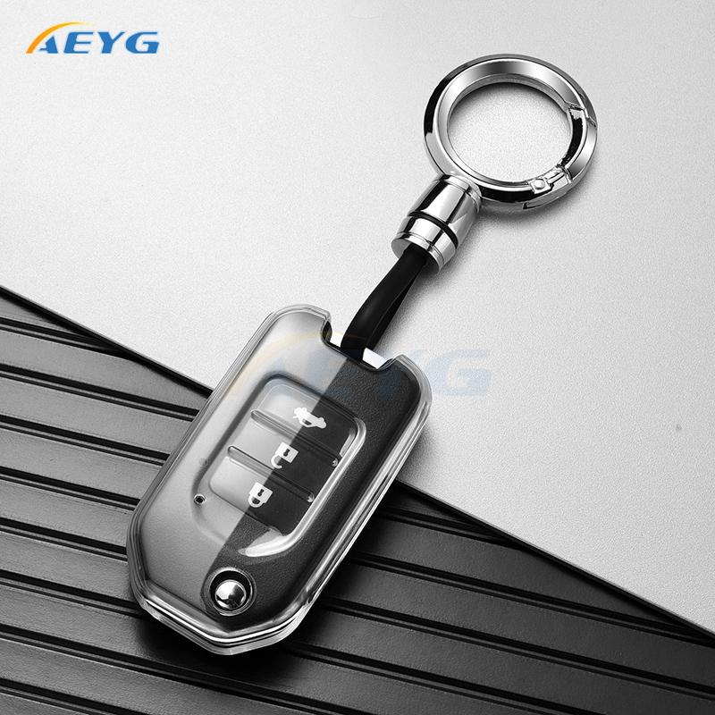 Tpu Car Key Case Cover Shell Fob For Honda Civic Accord City Odyssey Cr-V Xr-V Hr-V Vezel Jade Jazz Crider Fob Accessories Bag