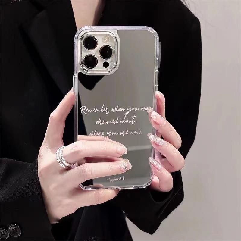 Romantic English Mirror Phone Case For IPhone 15 14 13 12 11 Pro Max On IPhone 7 8 Plus X Xs XR Max Bumper Cases Cover Funda