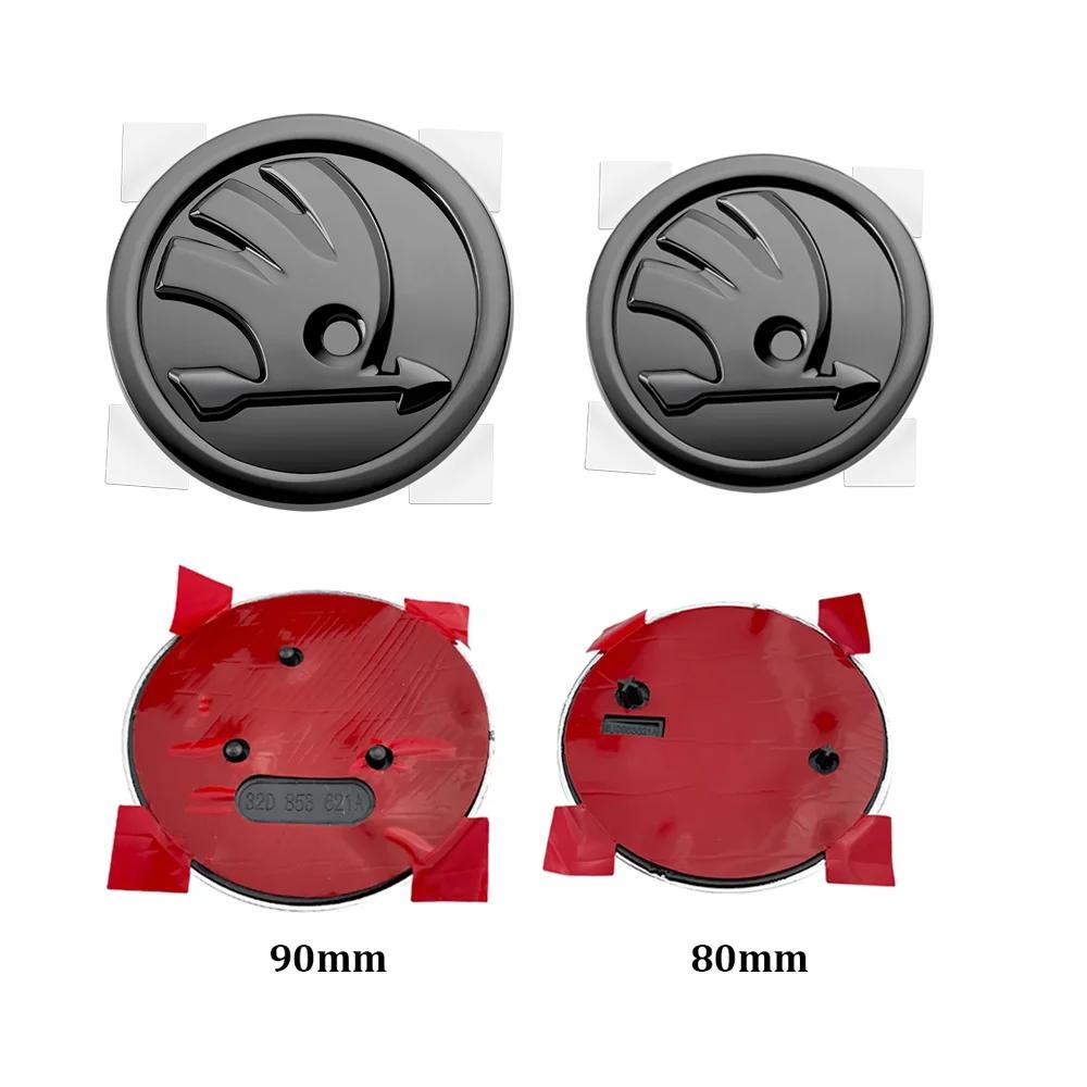 80mm 90mm ABS Auto Front Heck Emblem Aufkleber Styling für Skoda Octavia 2 3 Fabia Kamiq Kapoq Kodiaq Rapid Superb Yeti etc.