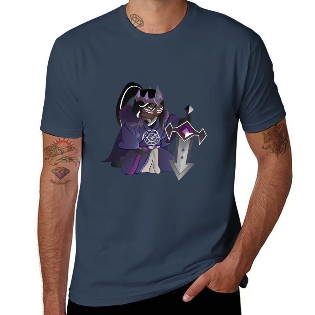 Cookie Run Kingdom Dark Cacao Cookie Meditate Tshirt Cute Tops For A Boy Plain Kawaii Clothes Unisex Workout Shirt