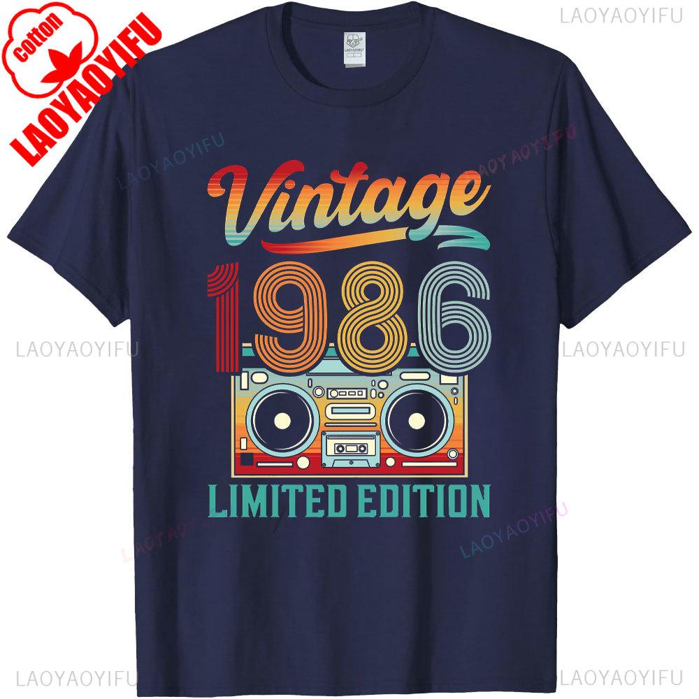 Vintage Made in 1986 40th Birthday 40 Years Old TShirts Summer Graphic Cotton Streetwear ShortSleeve Gifts Tee Men Tops