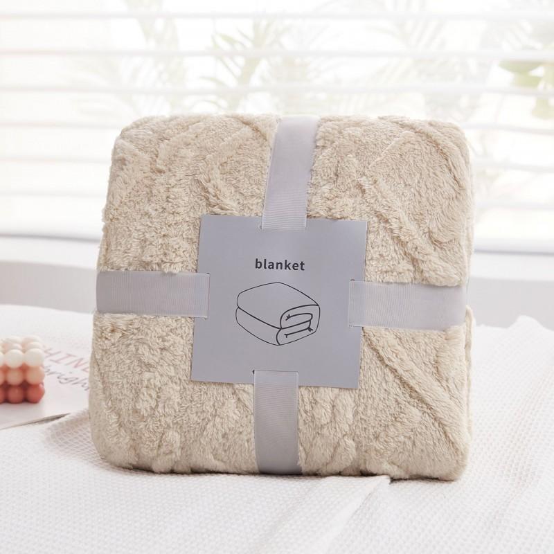 TaoFuu Fleece Blanket Jacquard Nap Office Sofa Dorm Bed
