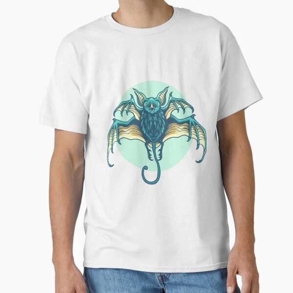 Flying Bat Illustration Classic Tshirt Made In Usaaus Tshirt S2xl S
