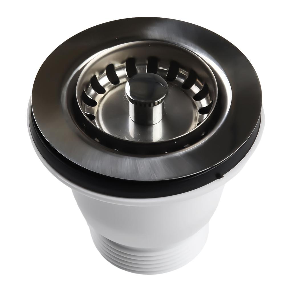 Kit Sink Strainer Modern Opening 60mm Silver Stainless Steel