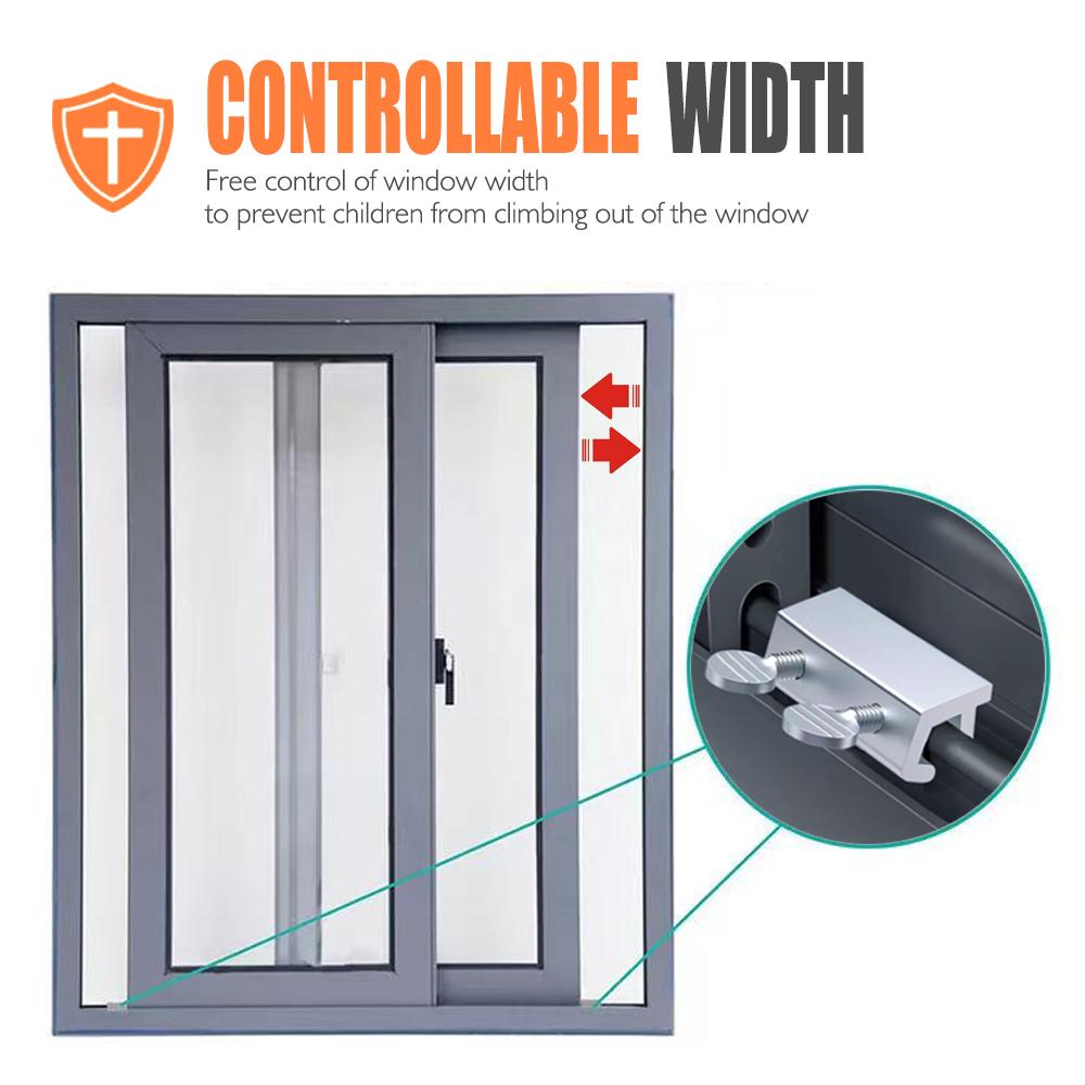 Adjustable Security Window Lock Aluminum Alloy Door Frame Safety Lock Free Punch Window Limit Stop Locks for Child Home Bedroom