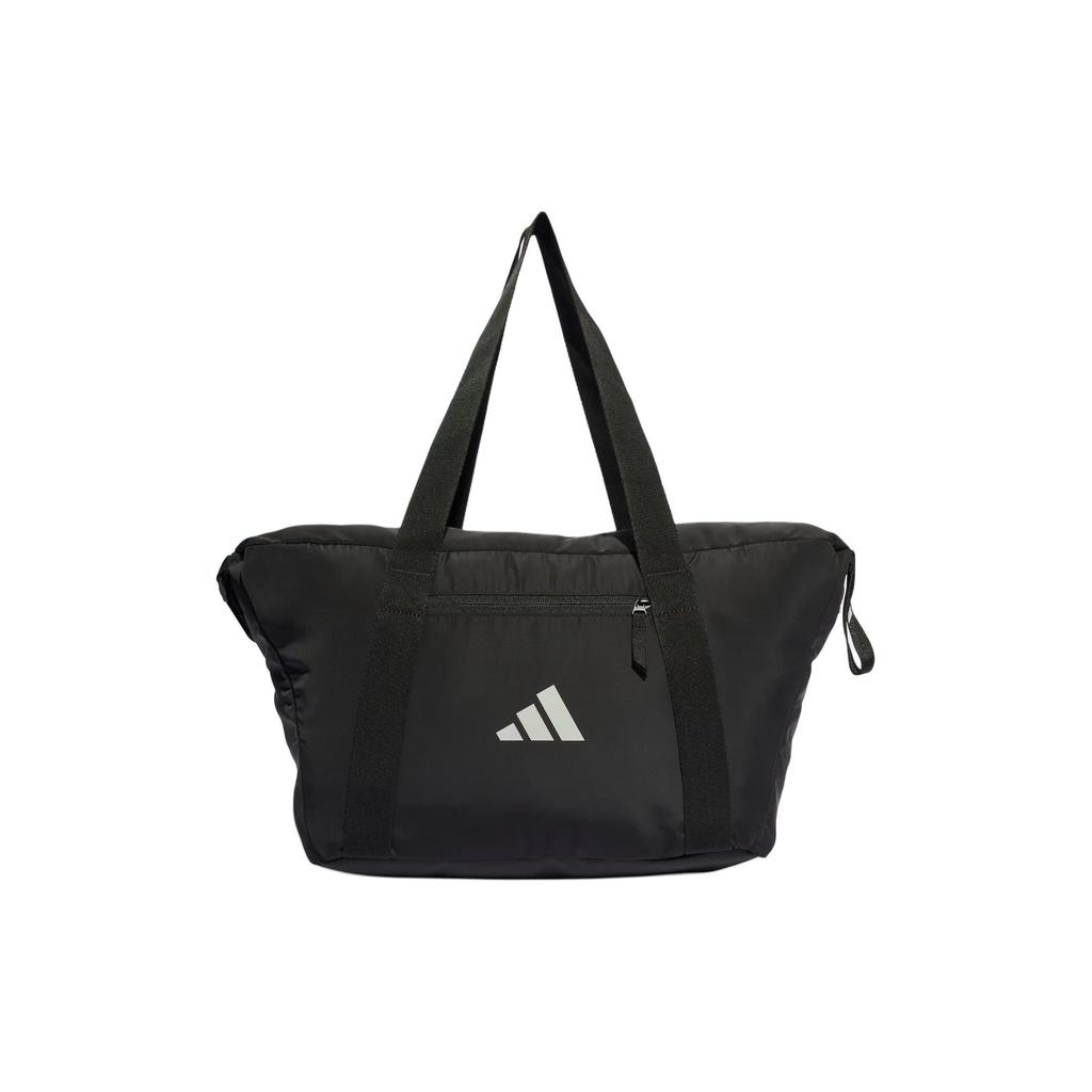 Adidas Logo Multi-Pocket Recycled Polyester Shoulder Tote Bag Women Bags Black Linen-Green IP2253