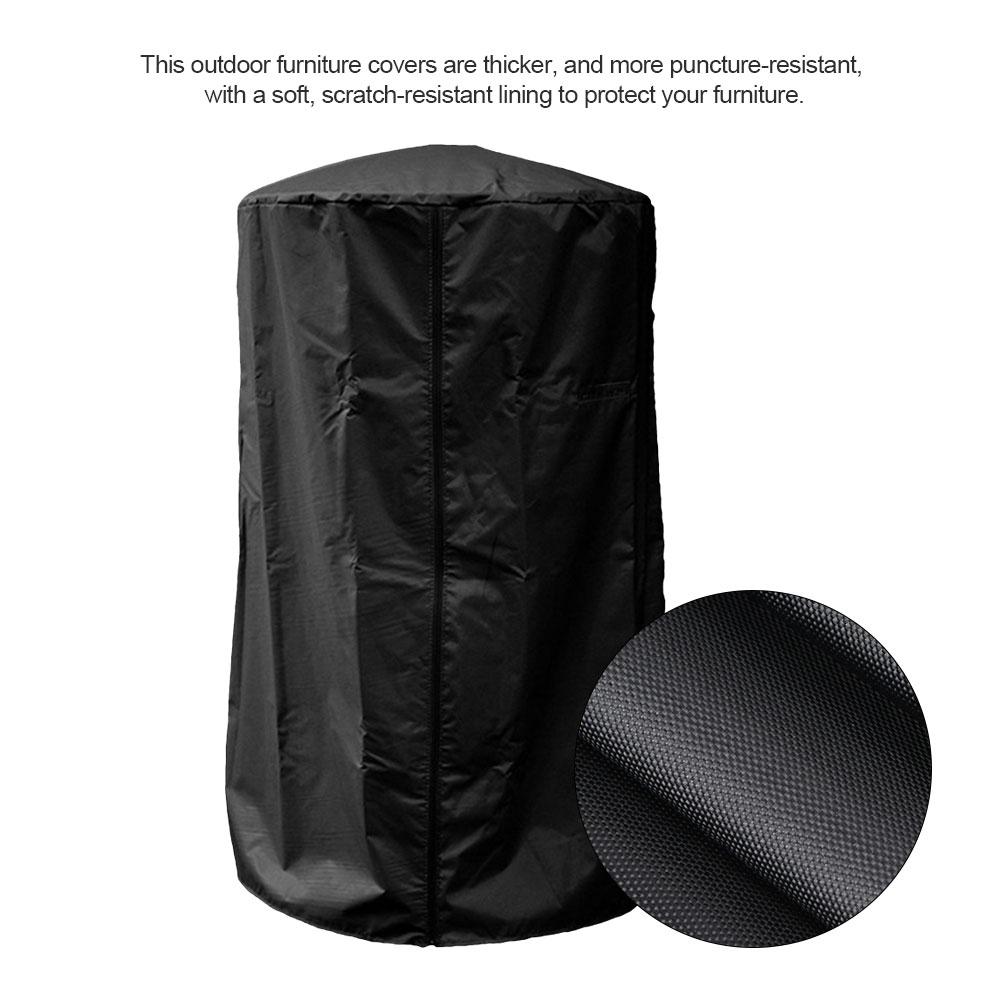 Patio Heater Cover Courtyard Fireplace Waterproof UV Resistant Anti dust Cover Black