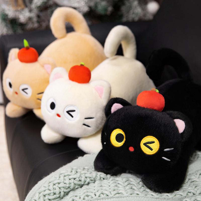 Apple Cat Plush Toy With Pp Cotton Filling For Kids And Gifts