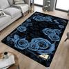 1 Stück Teppich mit Rosenmuster, rutschfeste Polyester-Bodenmatte für Büro, Schlafzimmer