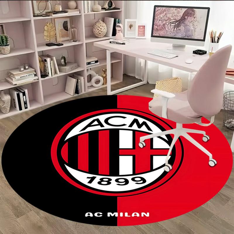 1pc Football Team (7) Print Round Carpet Chair Round Carpet Suitable for Bedroom Living Room Home Decorative Carpet