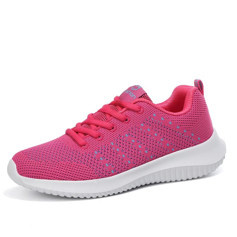 Autumn fly-woven women's shoes versatile sports casual shoes lace-up student shoes women's shoe size