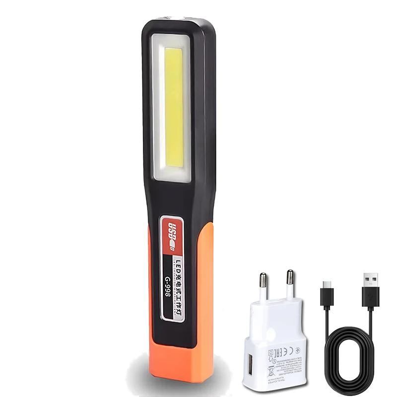 Powerful COB LED Work Light Car Garage Mechanic Lamp USB Rechargeable Flashlight Magnetic Torch Emergency Light Warning Light