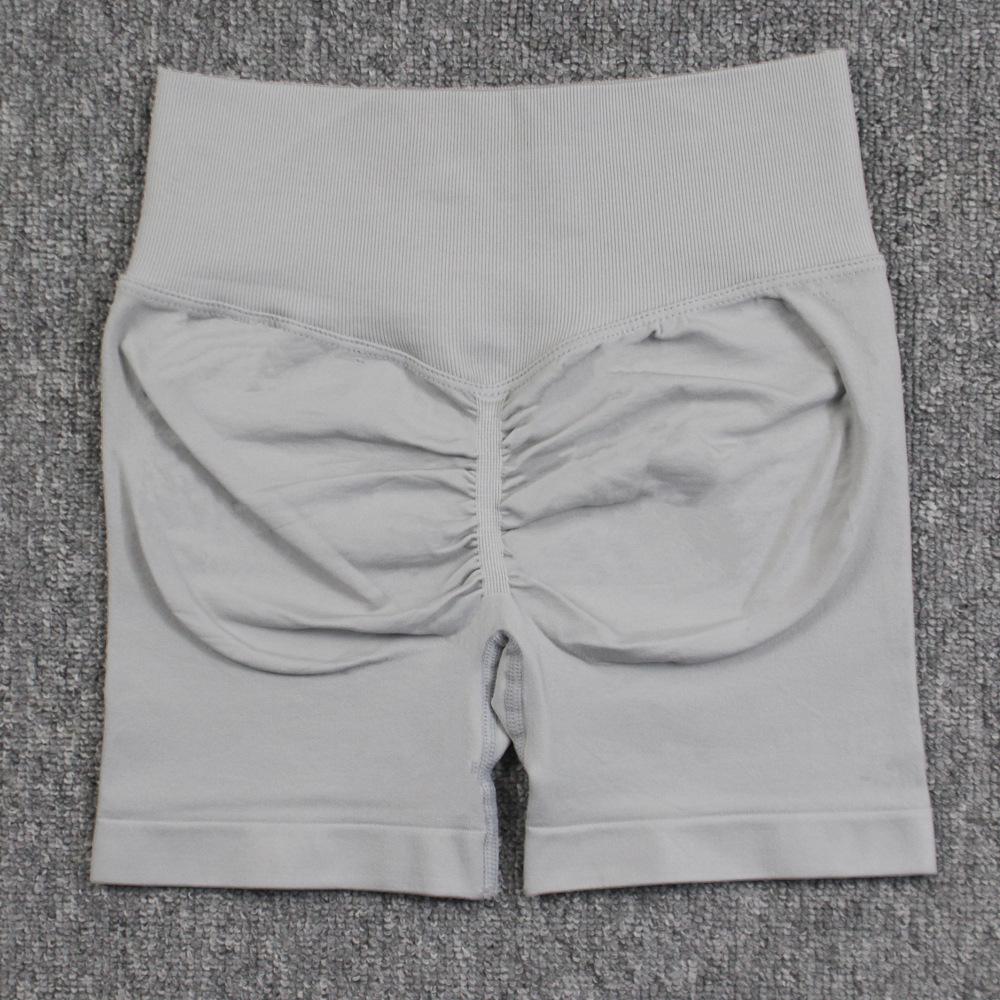 Women's High-Waist Seamless Yoga Shorts – Pleated Peach Butt Tummy Control, Summer Cycling & Running