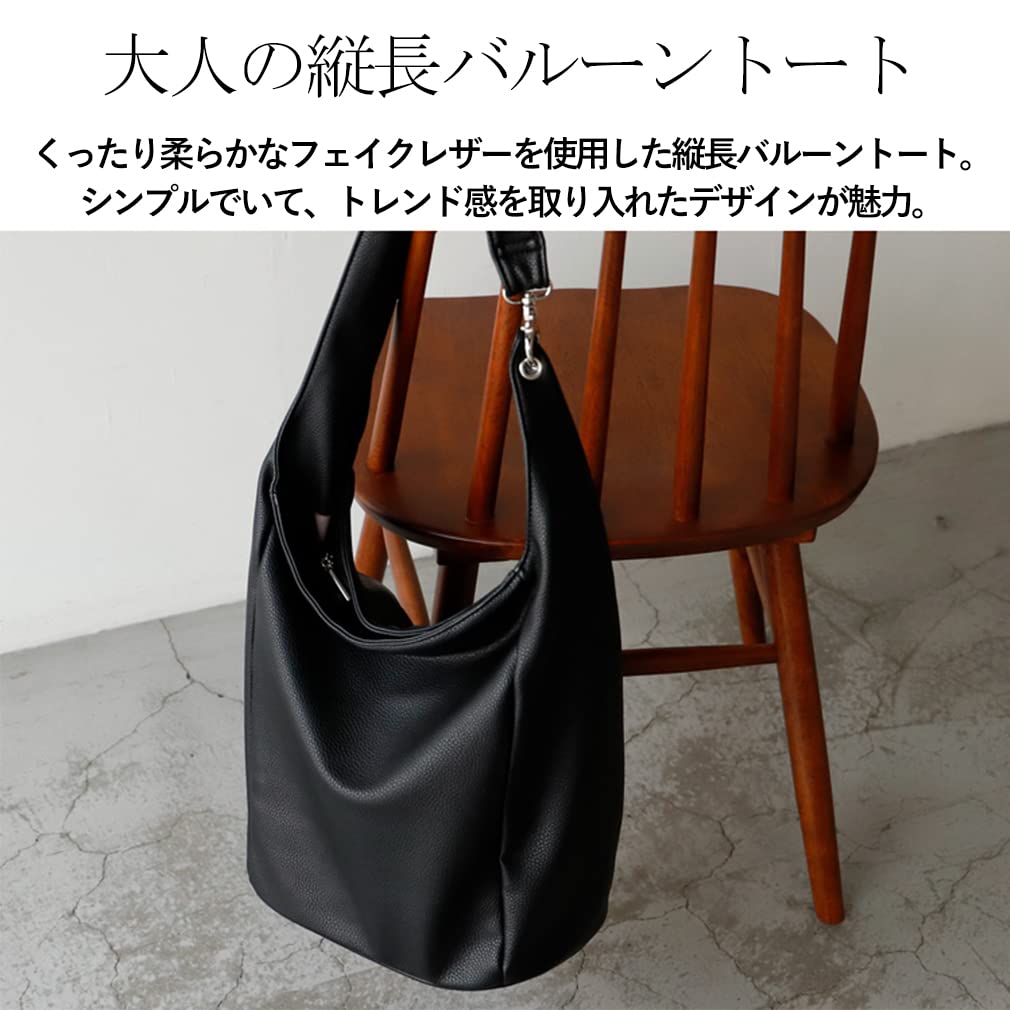 Vita Felice One Handle Balloon Tote Bag [VITAFELICE] Women's binb-p3022y (Black)