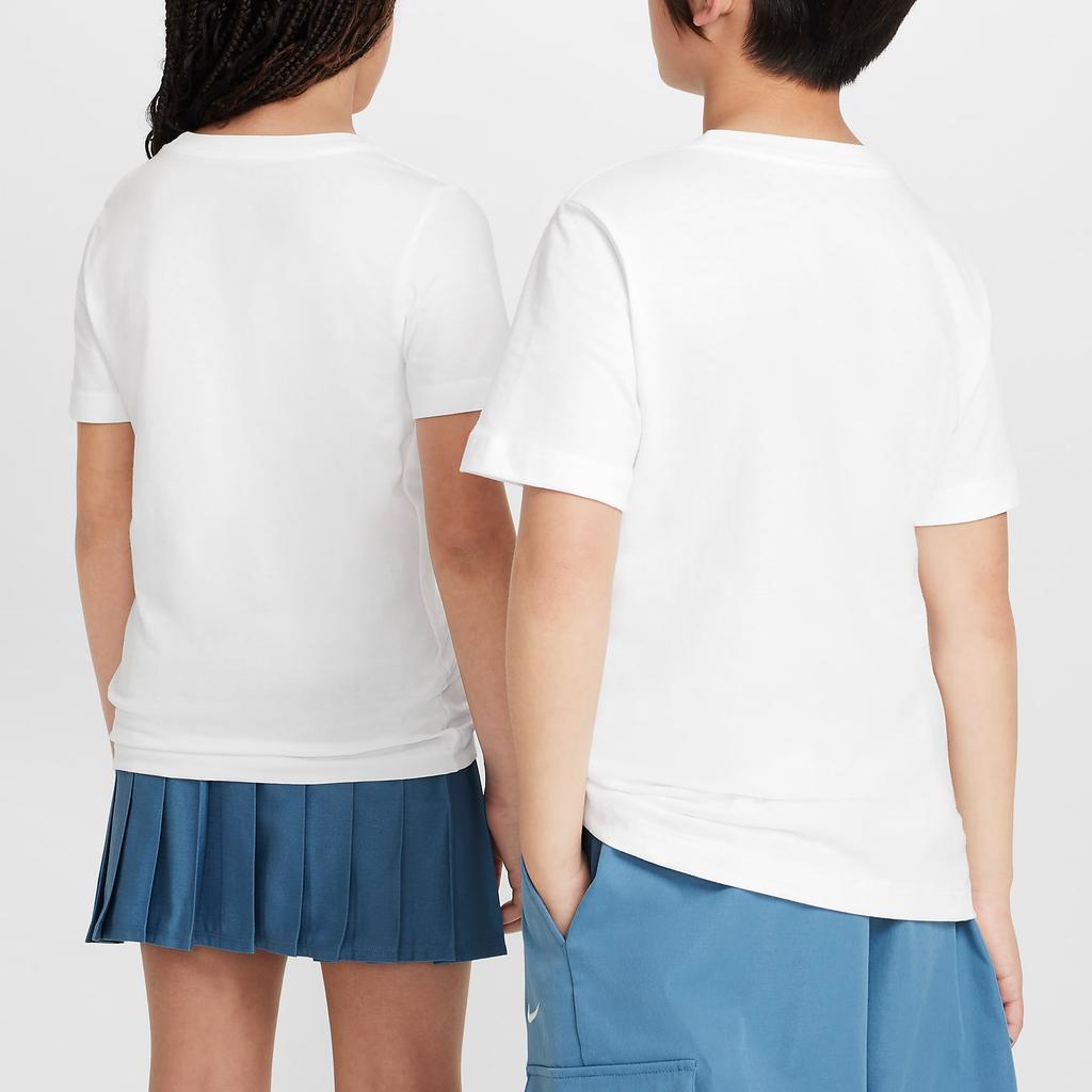 Nike Sportswear Crew Neck Printed Short Sleeve T-Shirt Kids Tops White FZ5119-100