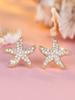 Cute Starfish Women Stud Earrings Gold Color Sweet Party Engagement Charming Accessories Inlaid Shiny CZ Chic Jewelry