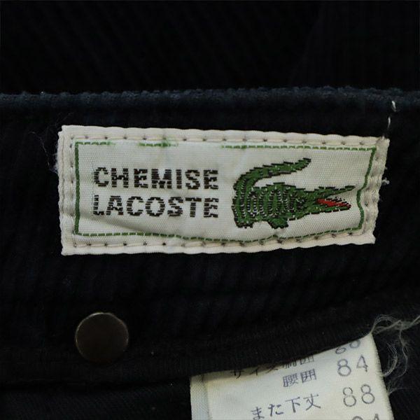 Lacoste Logo Patch Corduroy Pants 38 Navy Women Used