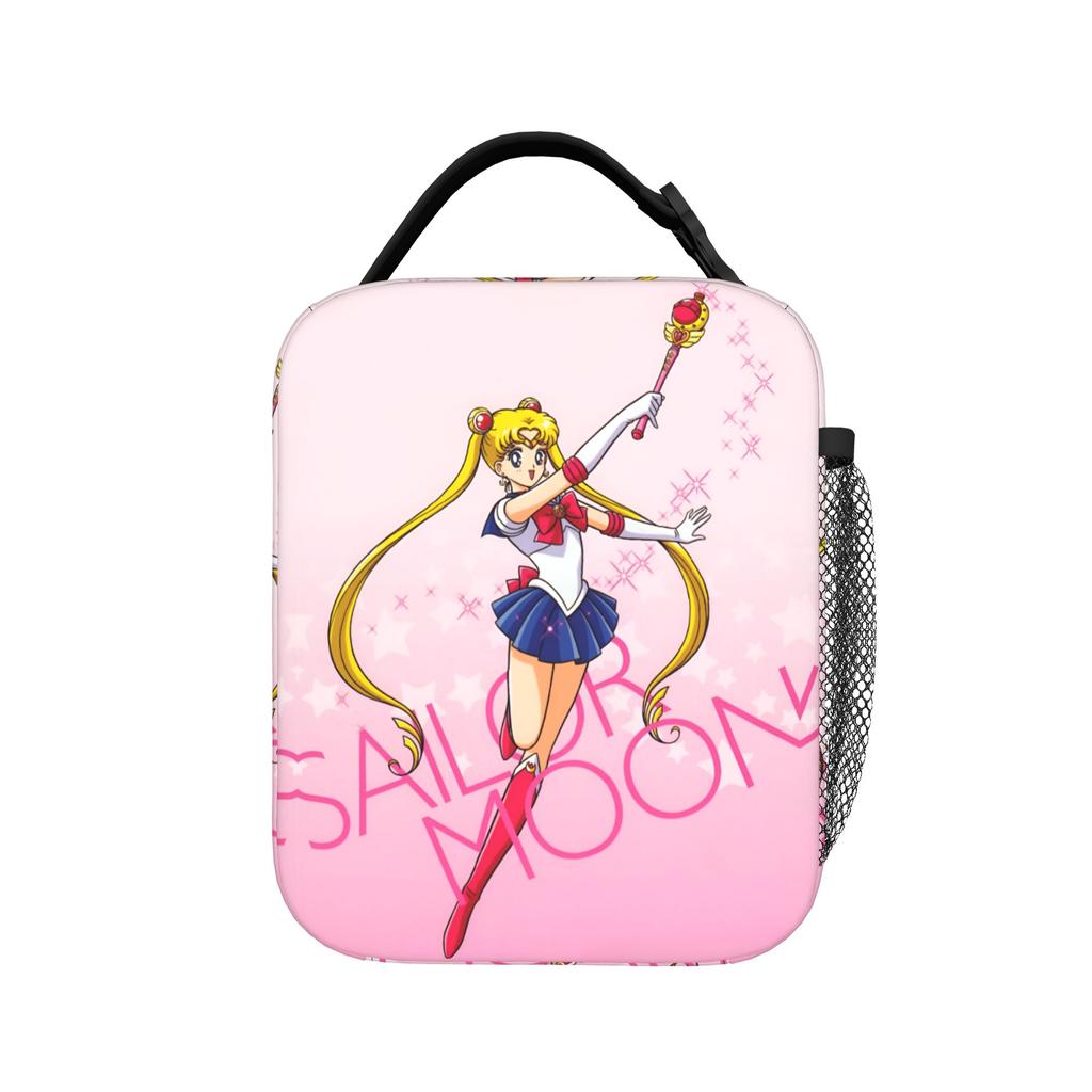 Custom Sailors Anime Moons Insulated Lunch Bag for Women Men Leakproof Tsukino Usagi Thermal Cooler Lunch Box Office Work School