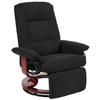 Reclining Swivel Chair, with Footrest - Black