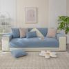 Modern Solid Color Herringbone Pattern Sofa Cushion Four Seasons Universal Anti Slip and Dust Cover Cloth Chenille Sofa Cover