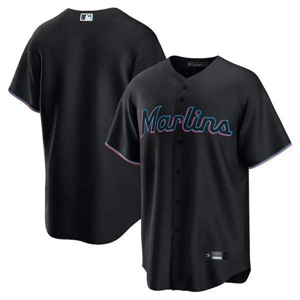 Cardigan con Maglia Vuota da Uomo Miami Marlins Completamente Ricamato Uniforme da Baseball