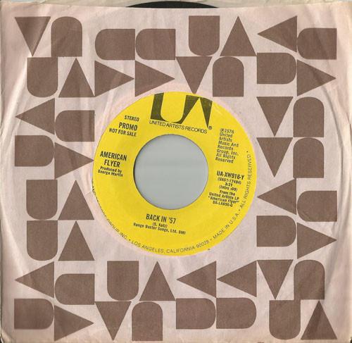 

7inch Record AMERICAN FLYER - Back In 57 UAXW916Y United Artists 1976 UK Rock Used