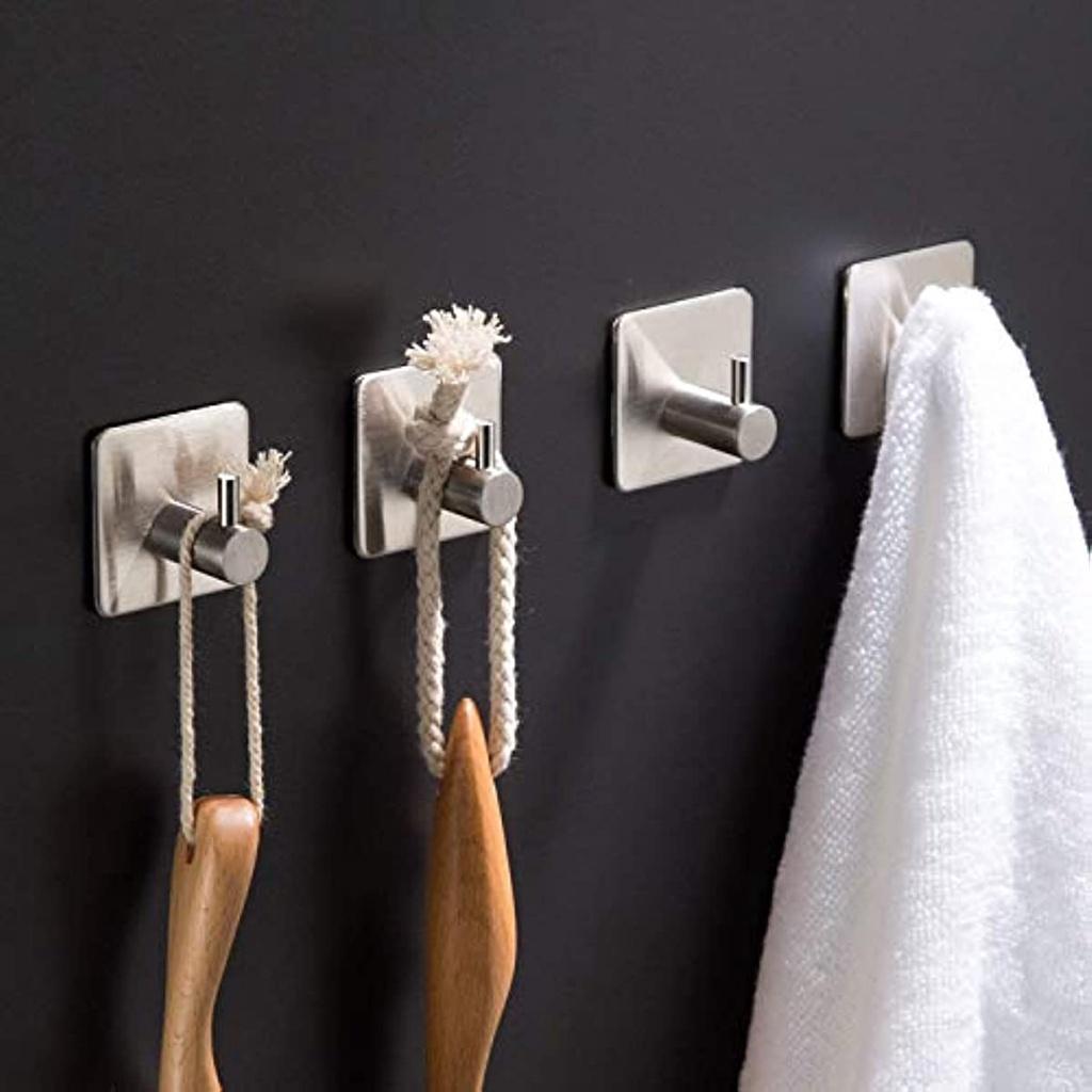 Háčky Samolepicí háčky Držák na ručníky Nerezový háček Nástěnný věšák Nálepka/Háček Do kuchyně a koupelny, 4 kusy