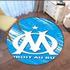 Olympique de Marseille Printed Round Rug Carpet Chair Rug Area Rug Entryway Doormats,for Office Chair Living Room Bedroom Kitchen Room.