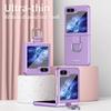 For Samsung Galaxy Z Flip6 5G/Z Flip5 5G Folded Phone Case Skin-Touch Hard PC Phone Cover with Ring Holder