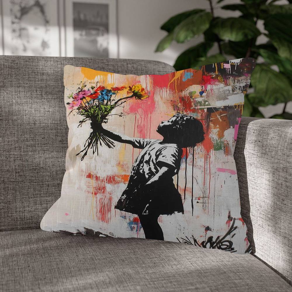 Banksy Street Graffiti Art Pillow Cover Soft Decor Throw Pillow Case xcm Couch Home Decor for Living Room Sofa Party Gift